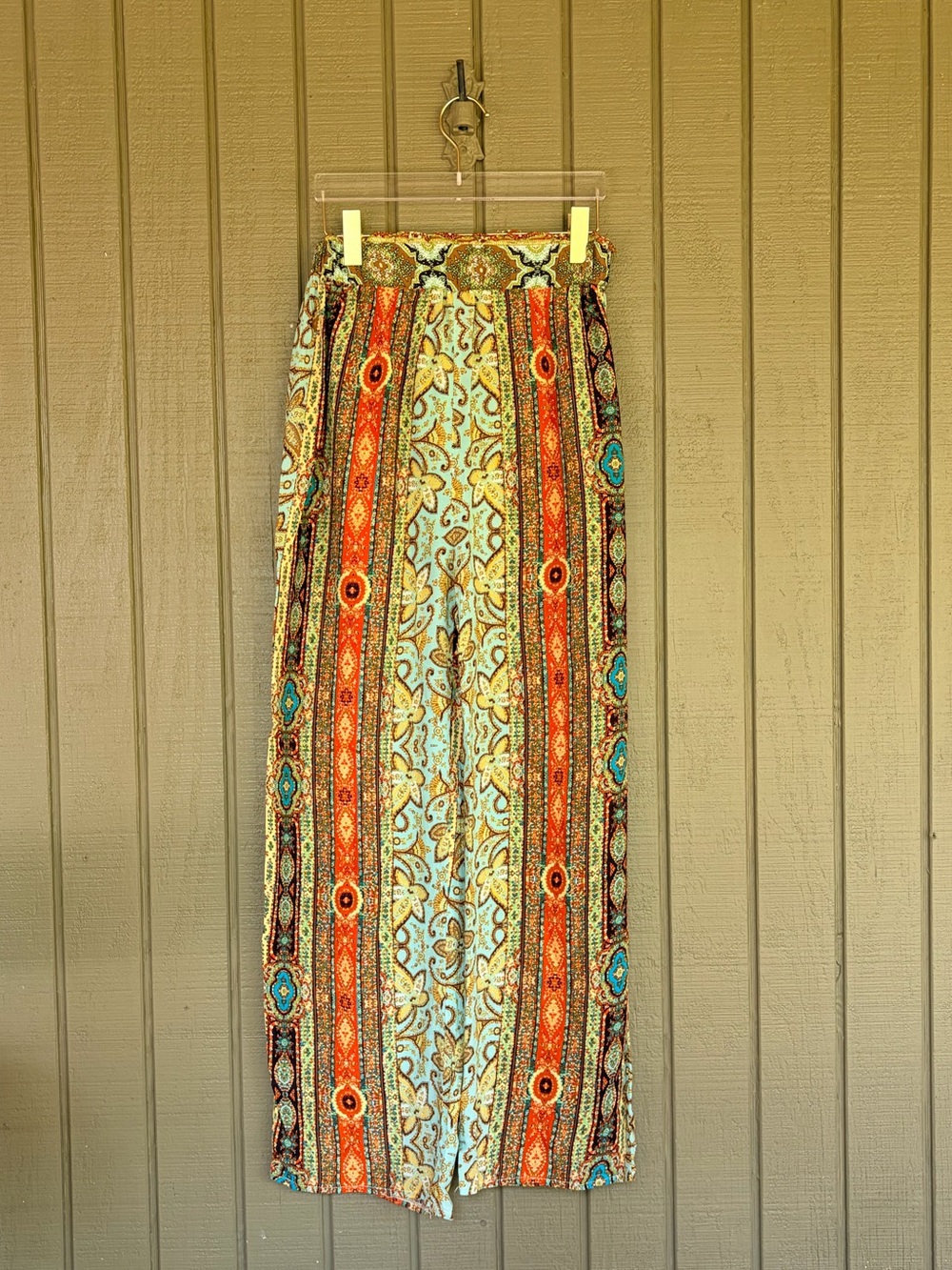 Urban Mangoz Cotton Paisley Geometric Wide Leg Pants Small Boho Festival EUC
